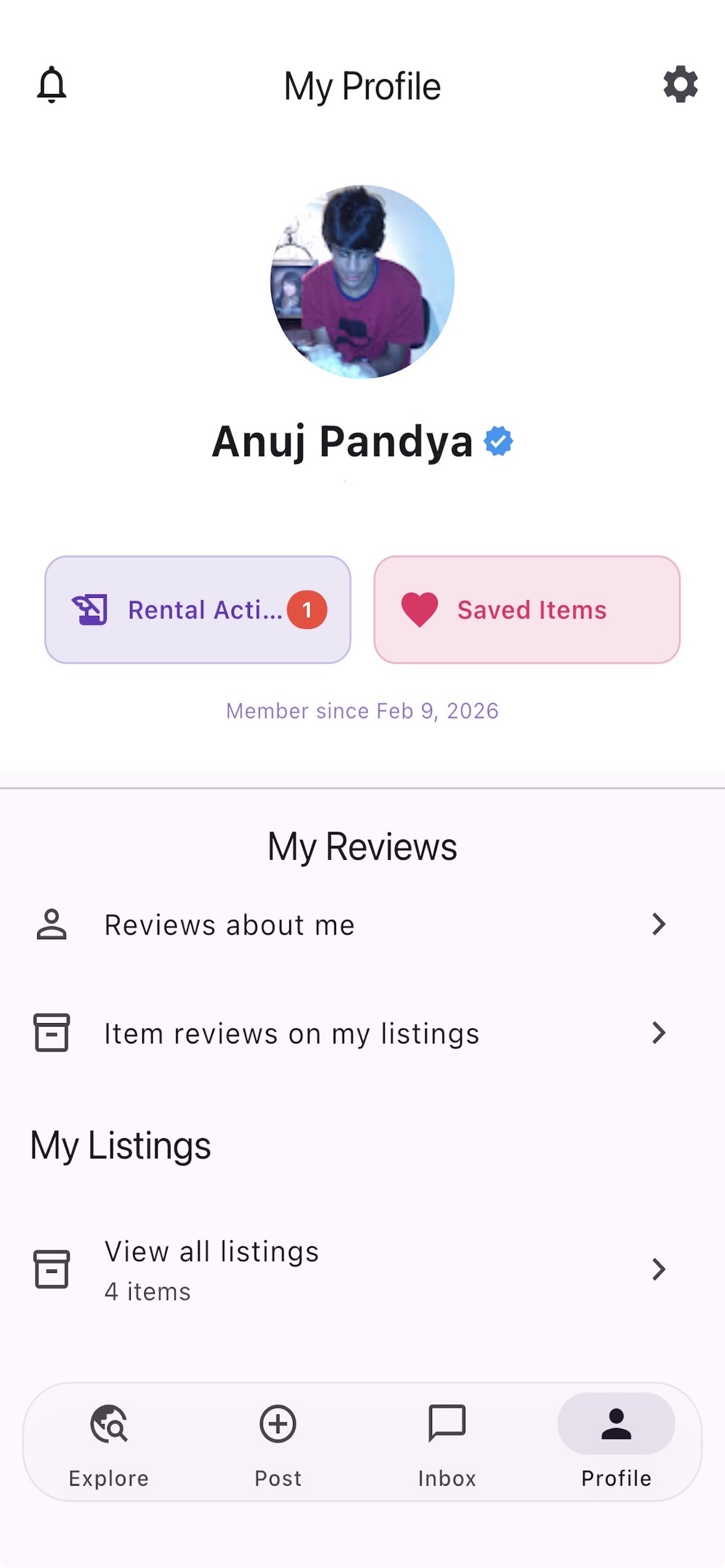 Verified profile in Village app